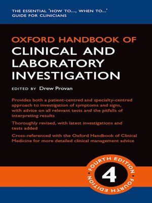 cover image of Oxford Handbook of Clinical and Laboratory Investigation